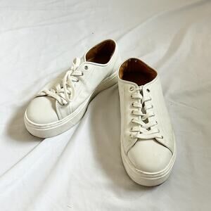 white sezane low top casual shoes